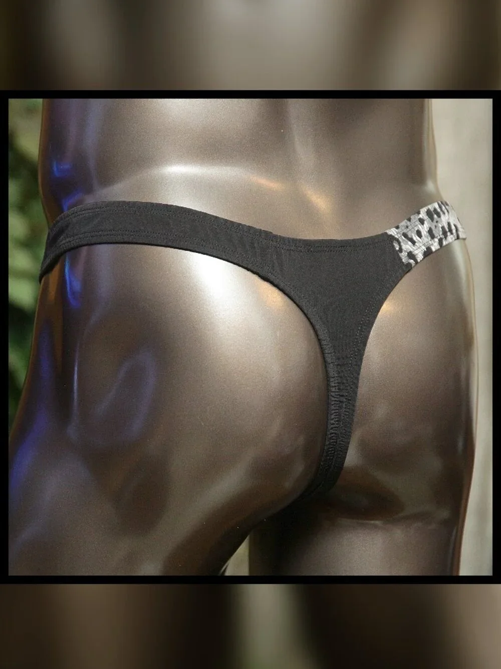 Mens Gray Leopard Split Thong Handmade